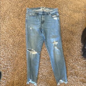 Abercrombie & Fitch Light Blue Distressed Skinny Jeans